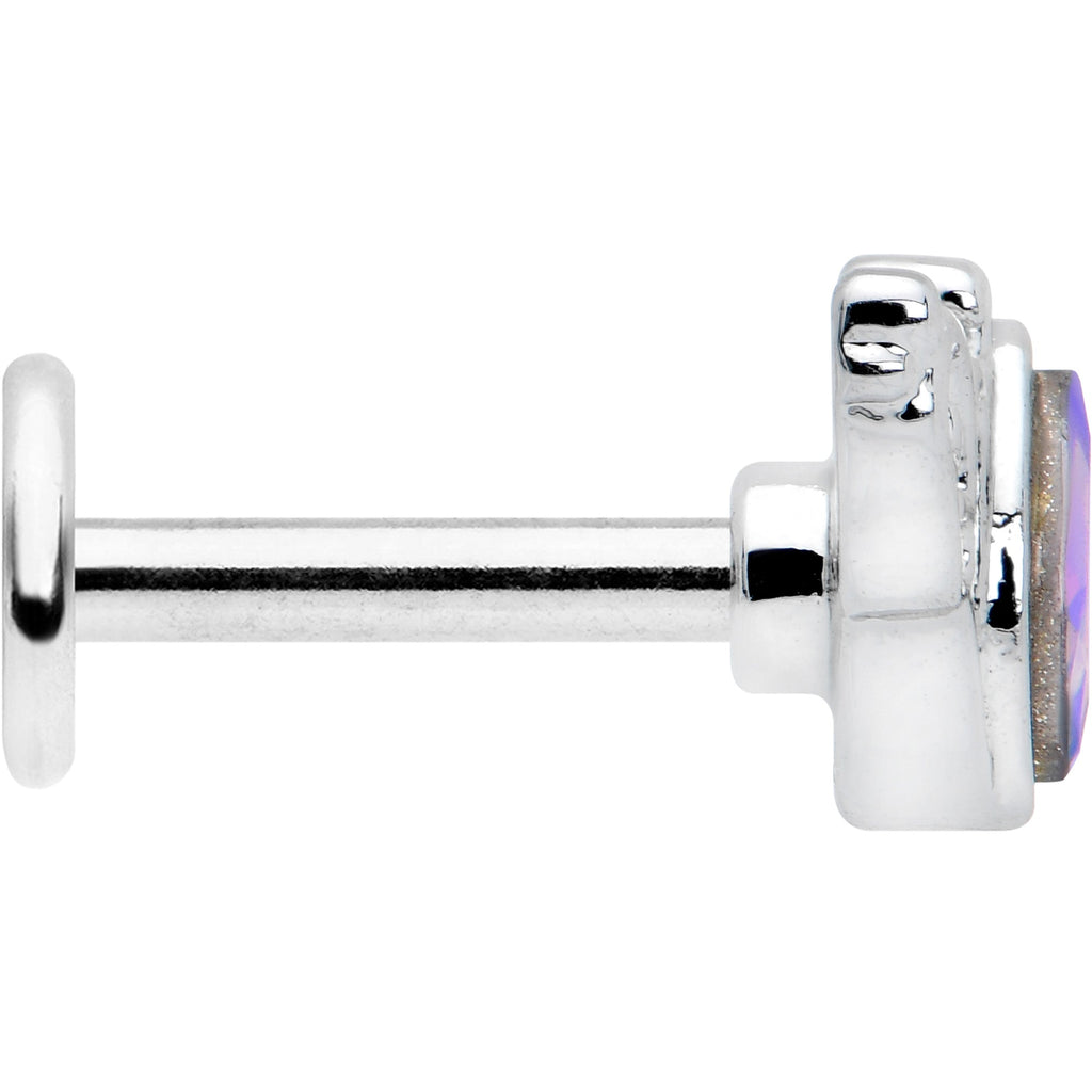 BodyCandy 16G 1/4 Aurora Gem Deco Waves Labret — lifestyle context