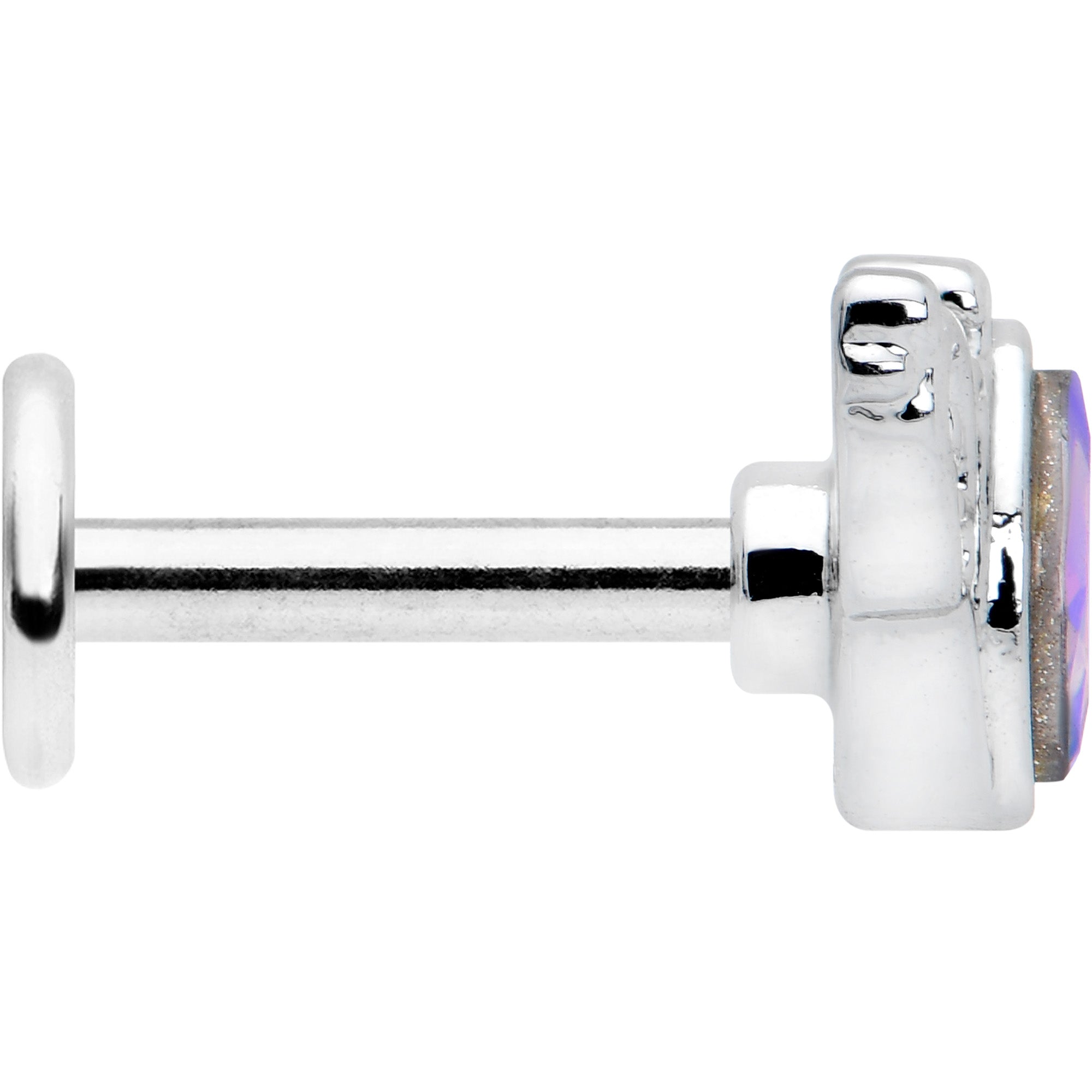 BodyCandy 16G 1/4 Aurora Gem Deco Waves Labret — lifestyle context
