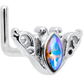 BodyCandy 20G 7mm Aurora Gem Deco Waves L Shape Nose Ring — main product shot