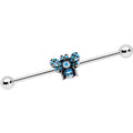 BodyCandy 14G Texture Blue Butterfly Industrial Barbell 38mm — main product shot