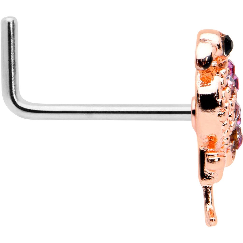 BodyCandy 20G 7mm Pink Gem Rosy Fashion Flamingo L Shape Nose Ring — lifestyle context