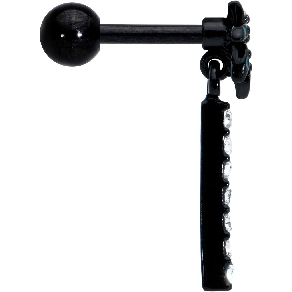 BodyCandy 16G 1/4 Clear Gem Black Night Palm Tree Dangle Cartilage Earring — lifestyle context