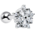 BodyCandy 16G 1/4 Clear CZ Gem Floral Burst Cartilage Tragus Earring — main product shot