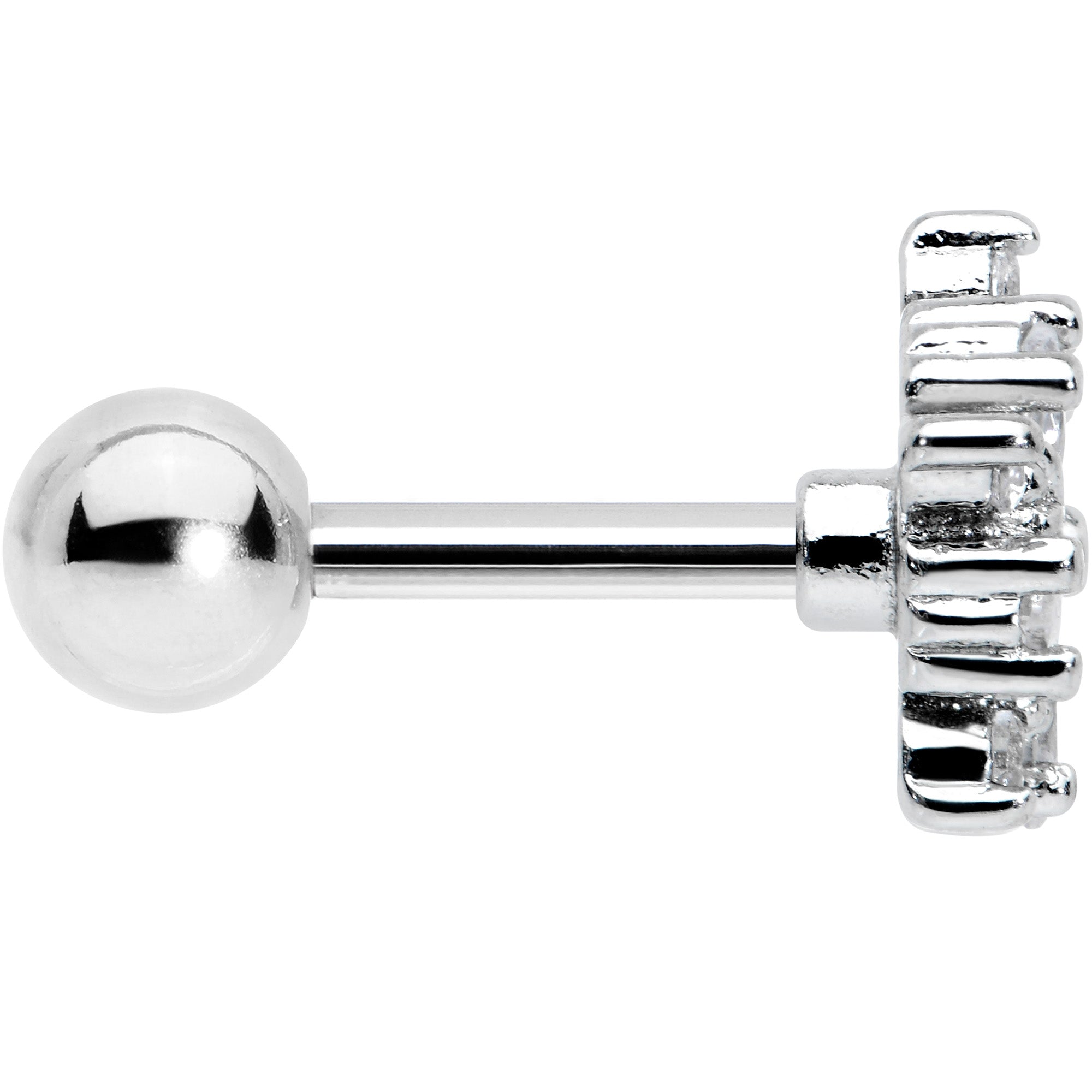 BodyCandy 16G 1/4 Clear CZ Gem Floral Burst Cartilage Tragus Earring — lifestyle context