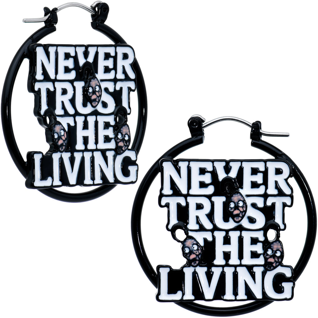 BodyCandy 20G Licensed Beetlejuice Never Trust the Living Hoop Earrings — main product shot