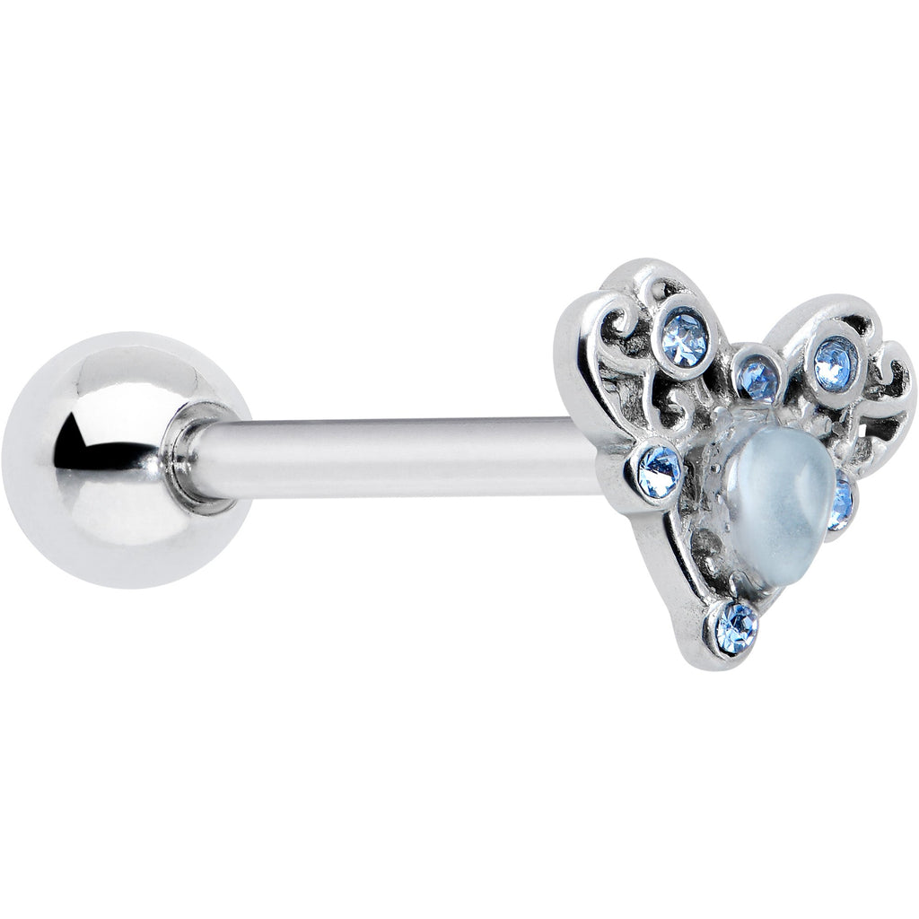 BodyCandy Blue Gem Twining Heart Mystic Orb Barbell Tongue Ring — main product shot
