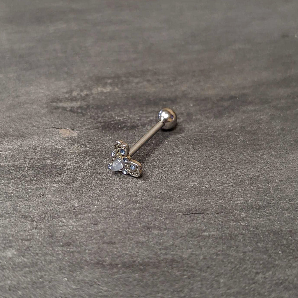 BodyCandy Blue Gem Twining Heart Mystic Orb Barbell Tongue Ring — alternative angle