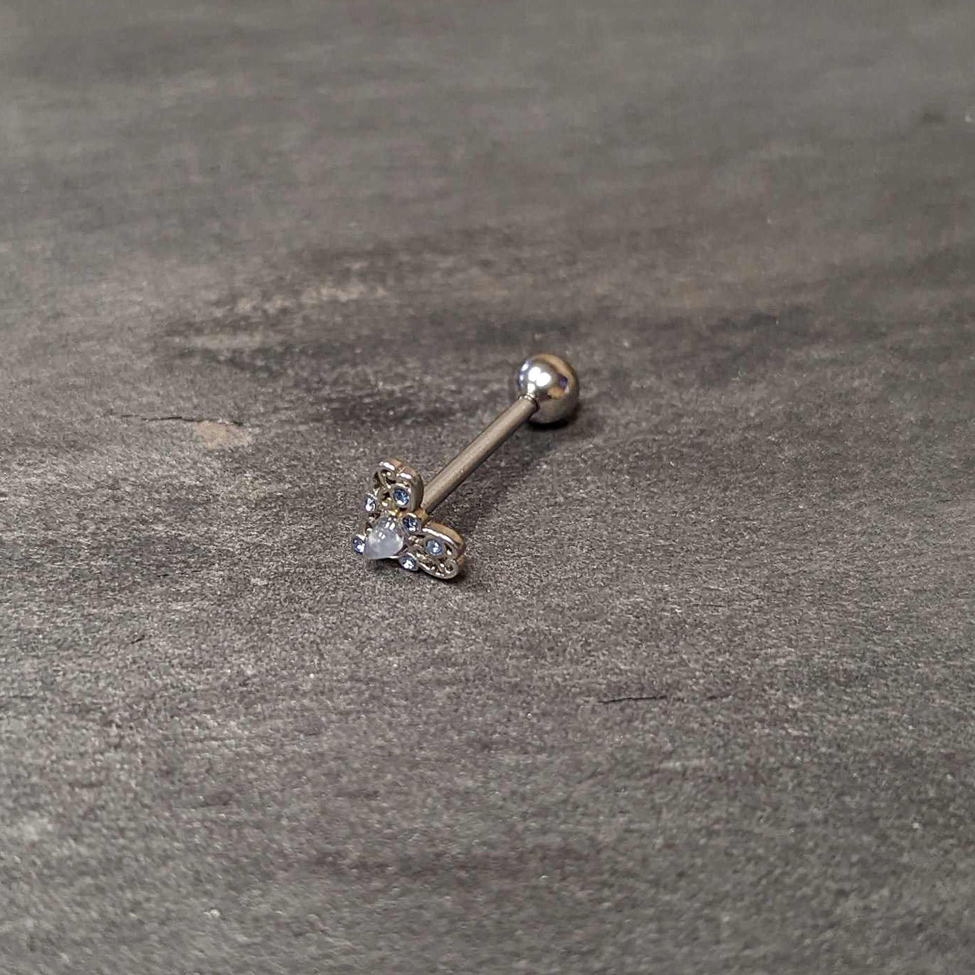 BodyCandy Blue Gem Twining Heart Mystic Orb Barbell Tongue Ring — alternative angle