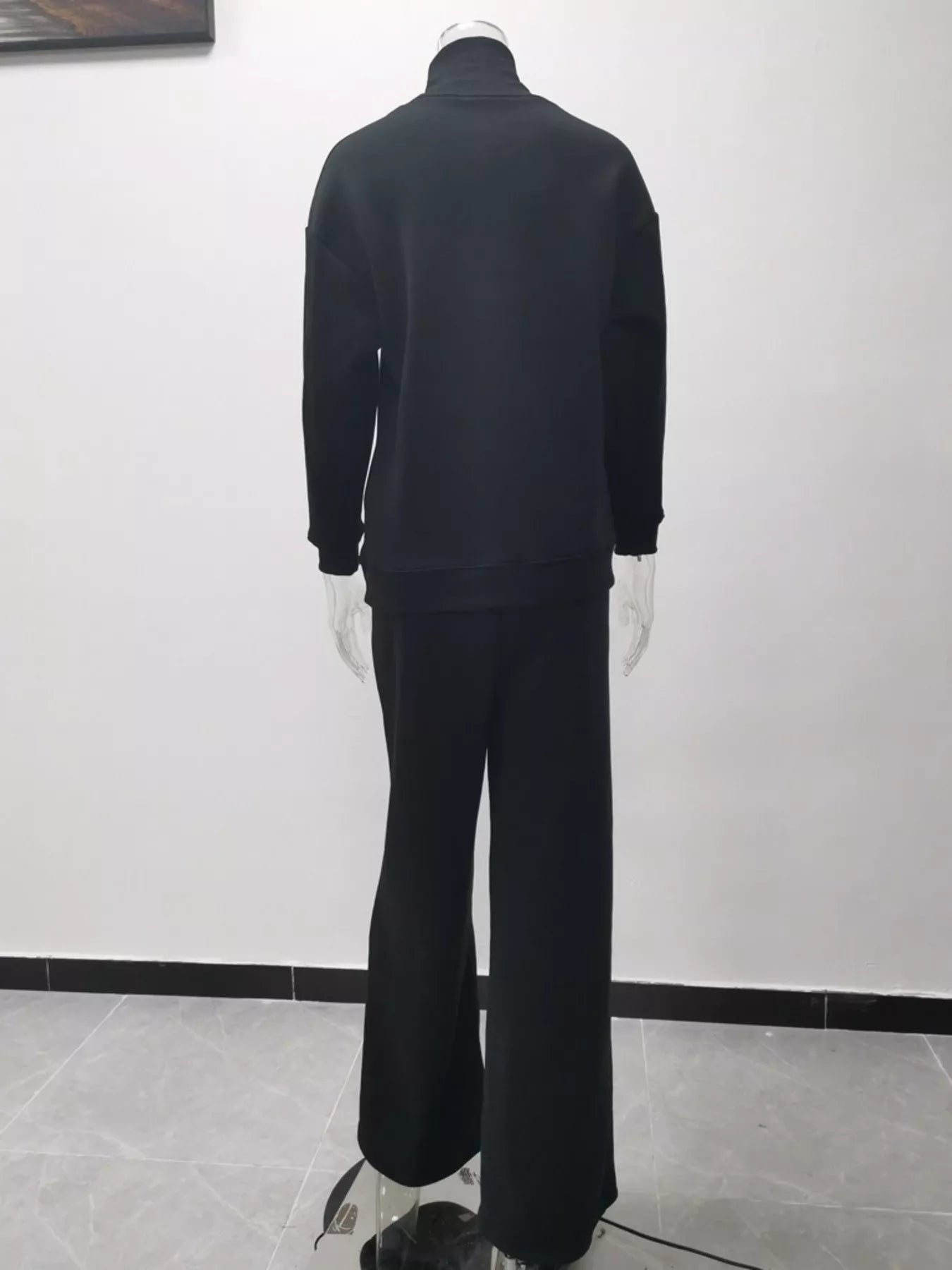 Full Size Turtleneck Long Sleeve Top and Pants Sweater Set Plus Size
