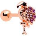 BodyCandy 16G 1/4 Pink Gem Rose Gold Hue Fashion Flamingo Cartilage Tragus — main product shot