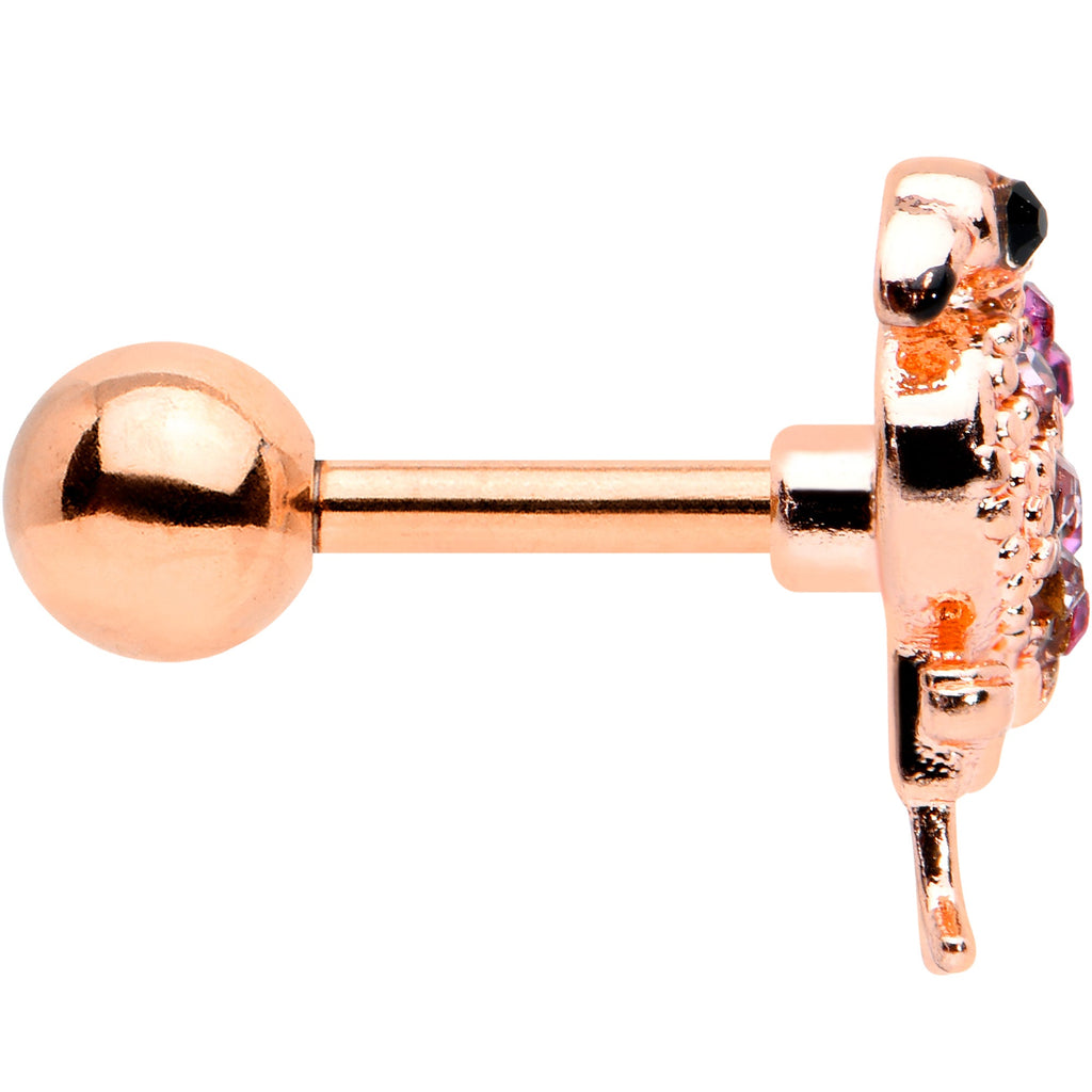 BodyCandy 16G 1/4 Pink Gem Rose Gold Hue Fashion Flamingo Cartilage Tragus — lifestyle context