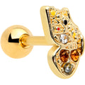 BodyCandy 16G 1/4 Orange Gem Gold Hue Baroque Butterfly Cartilage Tragus Earring — main product shot