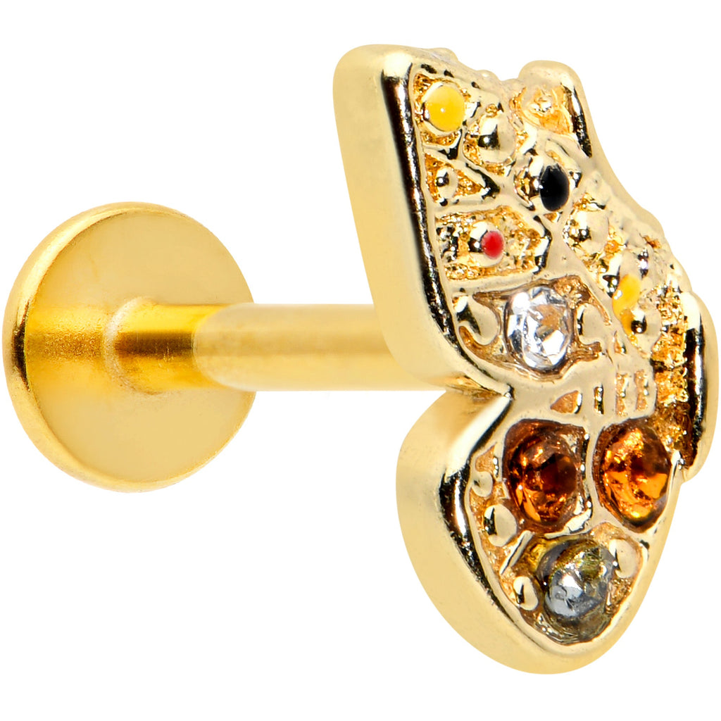 BodyCandy 16G 5/16 Orange Gem Gold Tone Baroque Butterfly Labret Monroe Tragus — main product shot