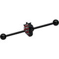 BodyCandy 14G Clear Red Gem Black Skull Halloween Industrial Barbell 38mm — main product shot