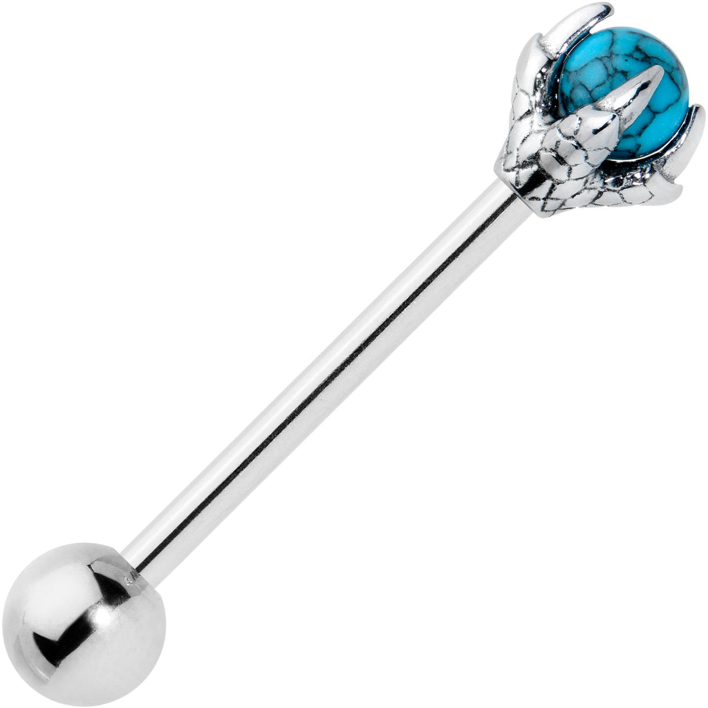 BodyCandy Blue Turquoise Skeleton Hand Halloween Barbell Tongue Ring — lifestyle context