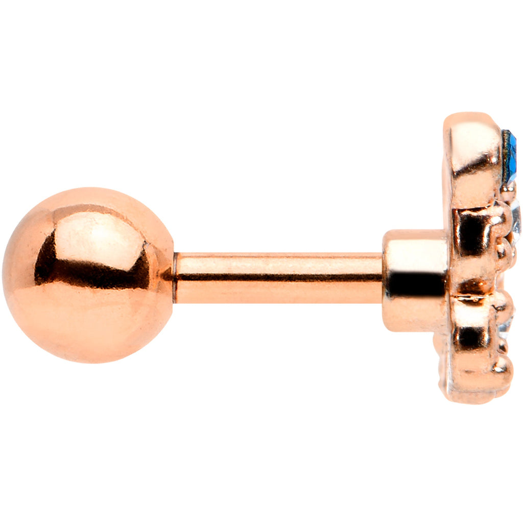 BodyCandy 16G 1/4 Blue Gem Rose Gold Tone Butterfly Cartilage Tragus — lifestyle context