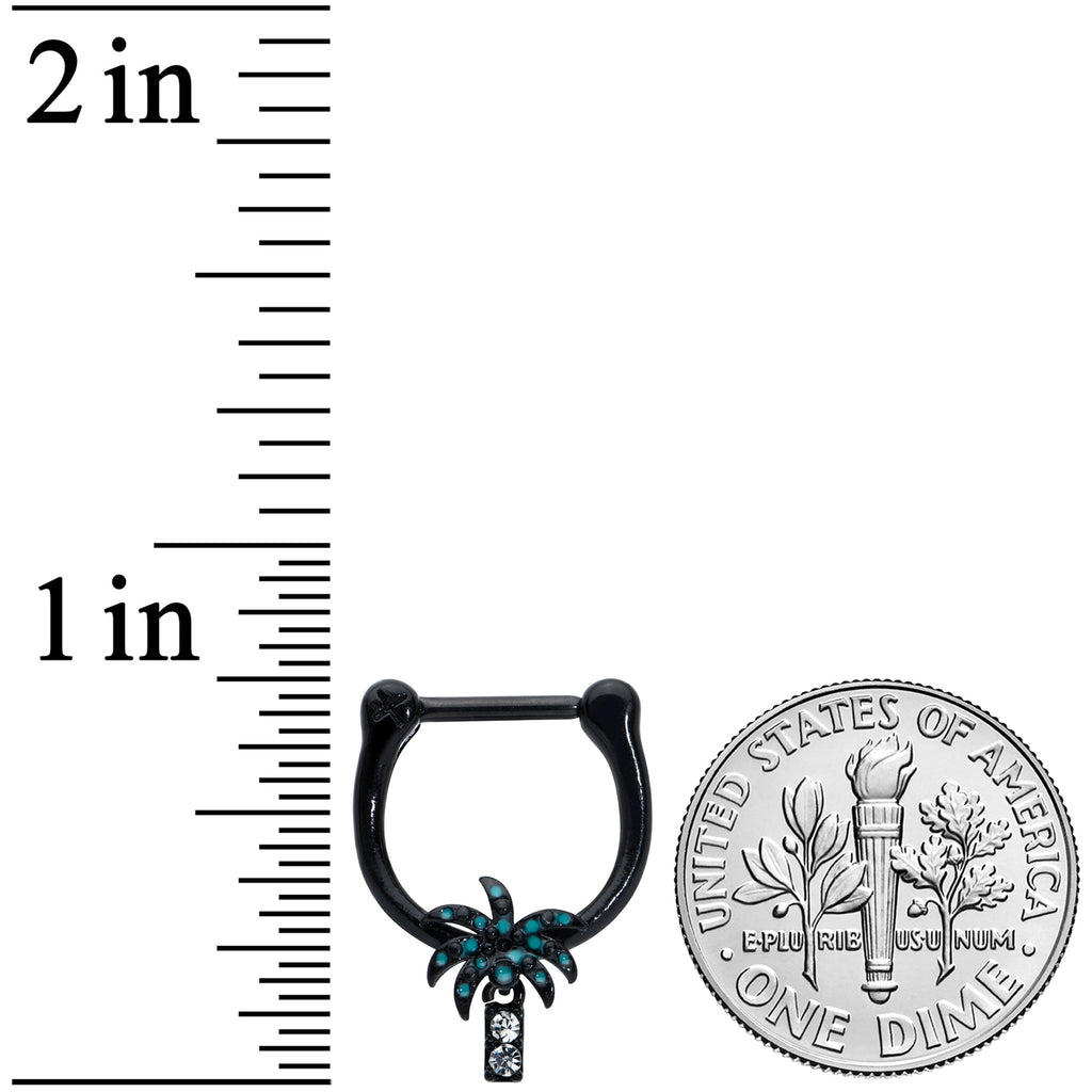 BodyCandy 16G 5/16 Clear Gem Black Night Palm Tree Dangle Cartilage Clicker — lifestyle context