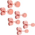 BodyCandy 20G Rose Gold PVD Stainless Steel Flat Disc Stud Earrings Set of 6 — main product shot