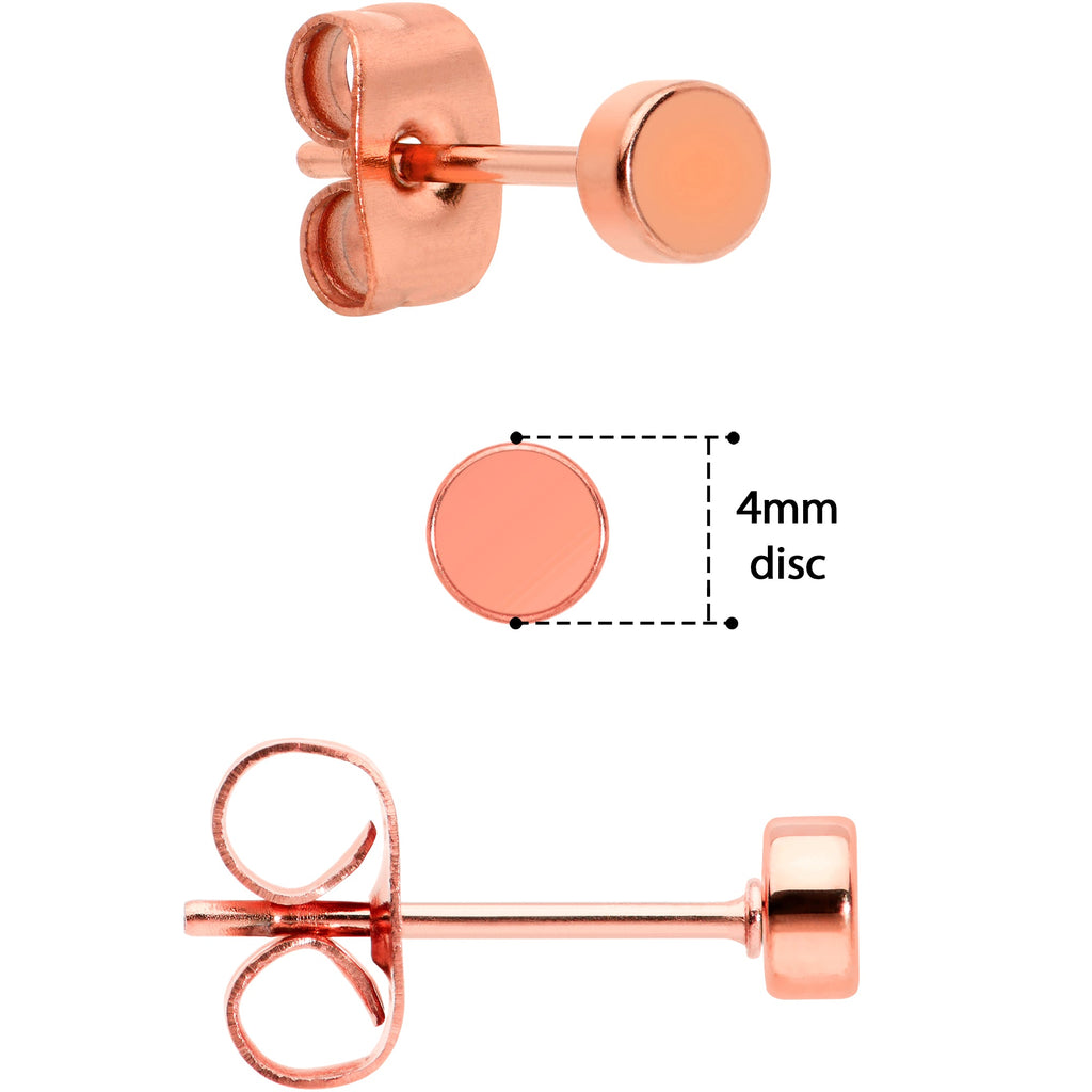 BodyCandy 20G Rose Gold PVD Stainless Steel Flat Disc Stud Earrings Set of 6 — lifestyle context