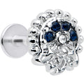 BodyCandy 16G 1/4 Blue Clear Gem Abstract Arch Labret — main product shot