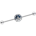 BodyCandy 14G Blue Gem Abstract Arch Industrial Barbell 38mm — main product shot