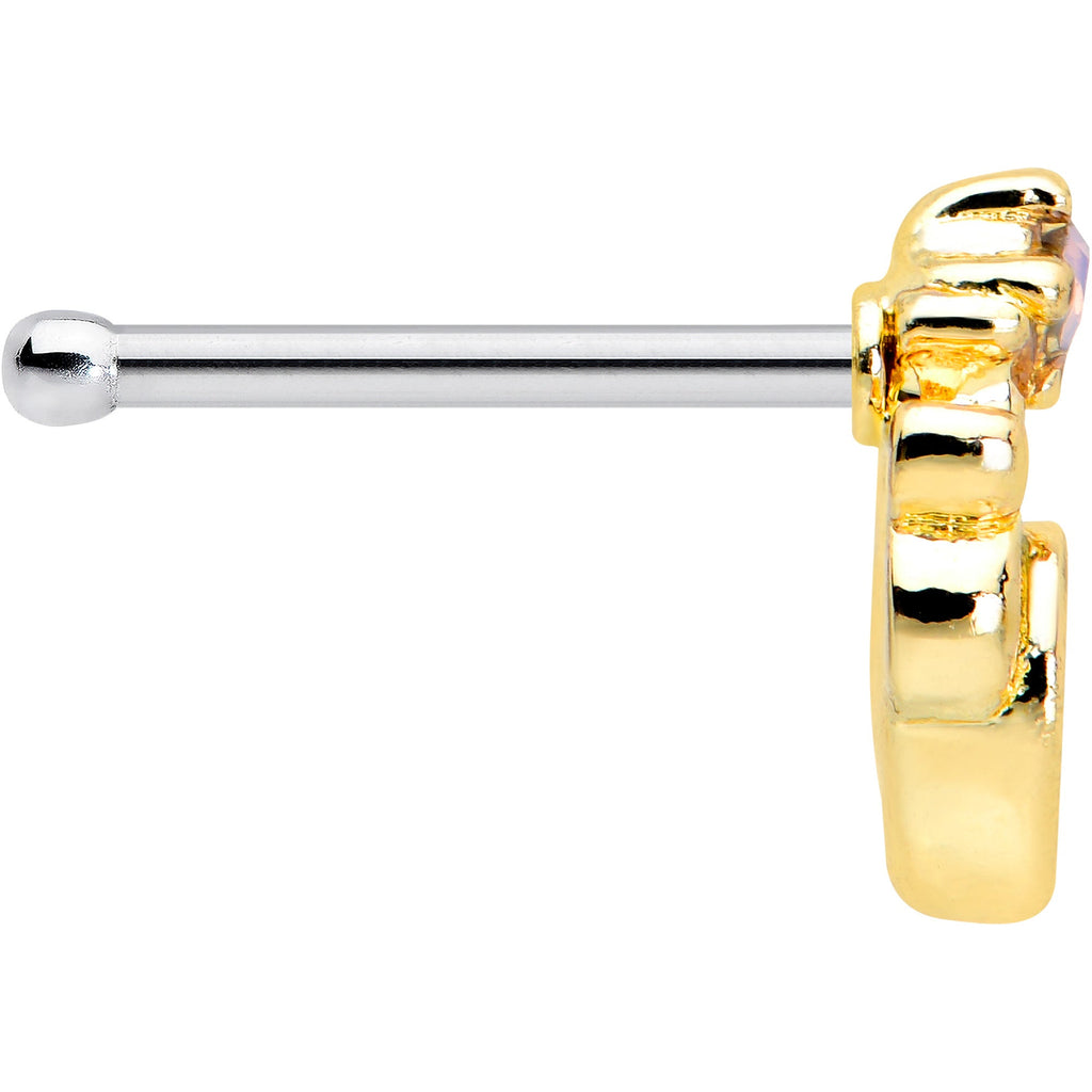 BodyCandy 20G 1/4 Green Gem Shades of Spring Golden Nose Bone — lifestyle context