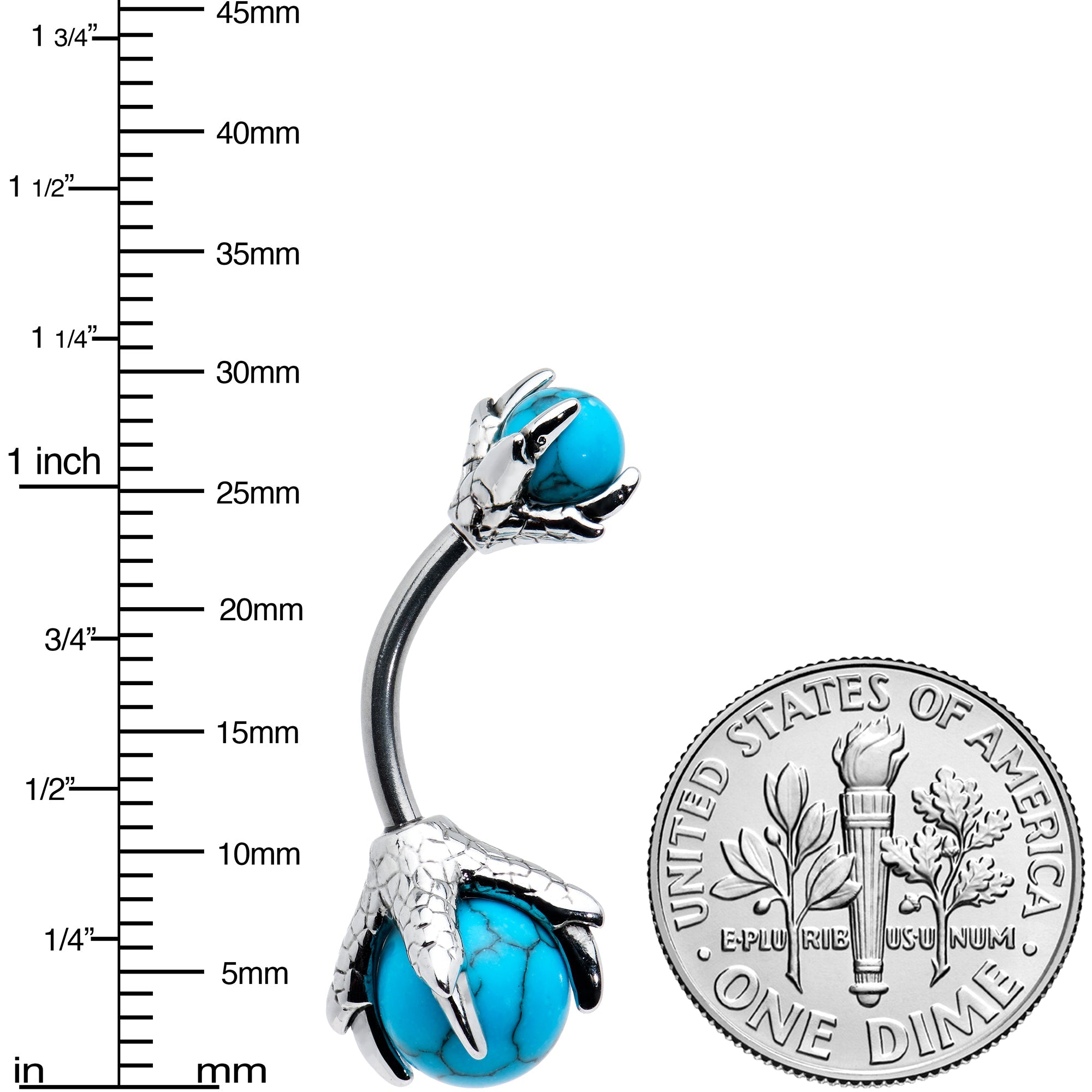 BodyCandy Blue Turquoise Skeleton Hand Halloween Double Mount Belly Ring — lifestyle context