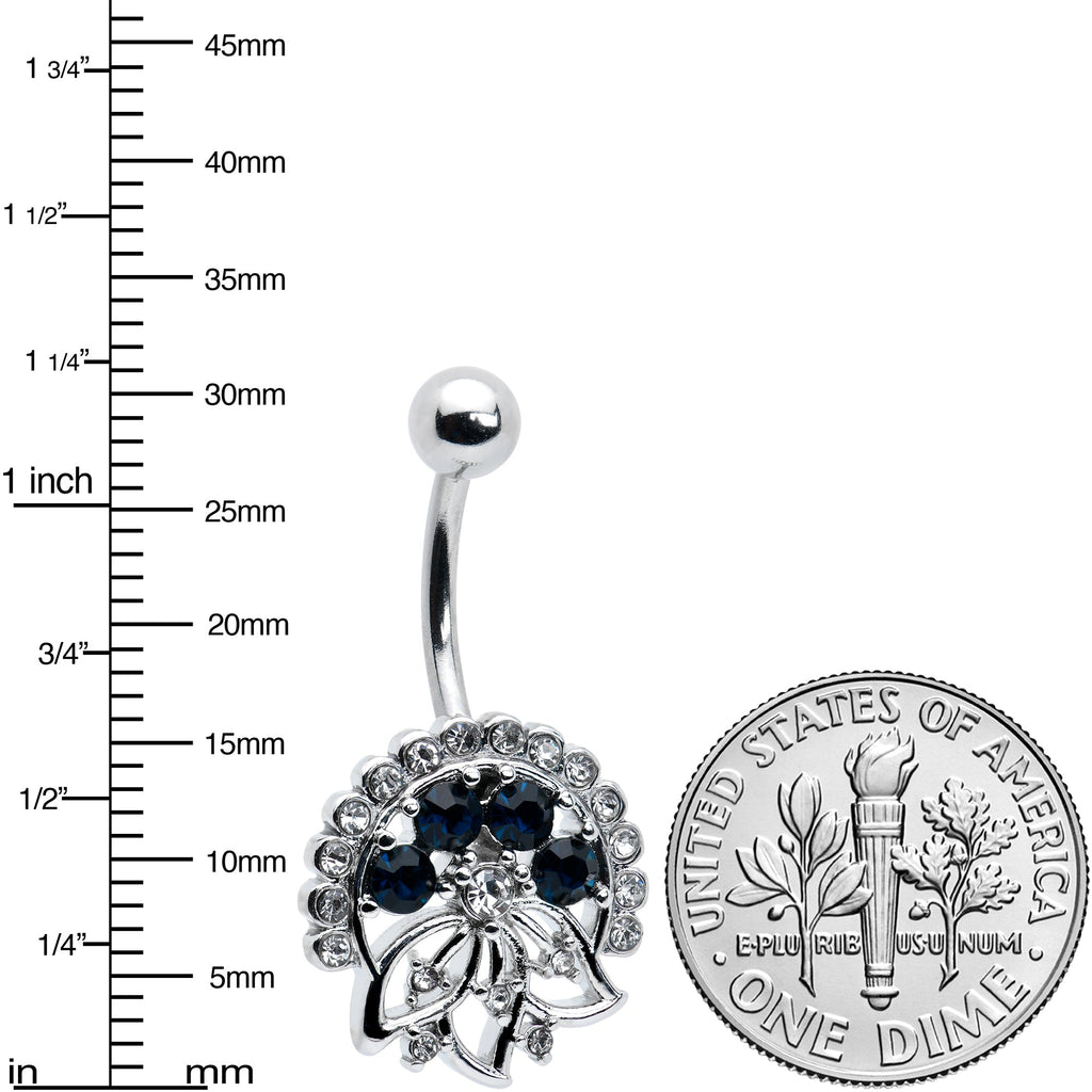 BodyCandy Clear Blue Gem Abstract Arch Belly Ring — lifestyle context