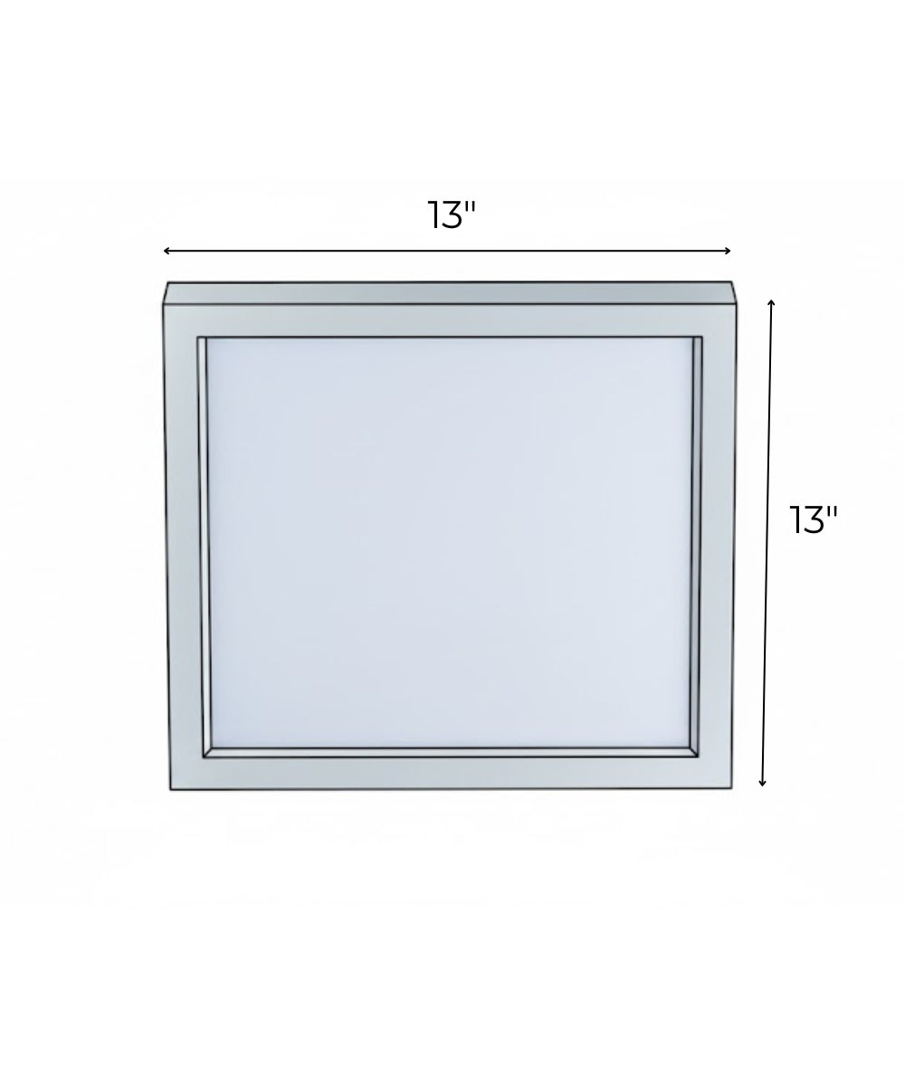 13"W 1-Light Square LED Flush Mount Light Fixture White Acrylic Finish – LampsUSA, view 4