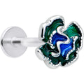 BodyCandy 16G 5/16 Spring Flower Green Blue Labret Monroe Tragus — main product shot