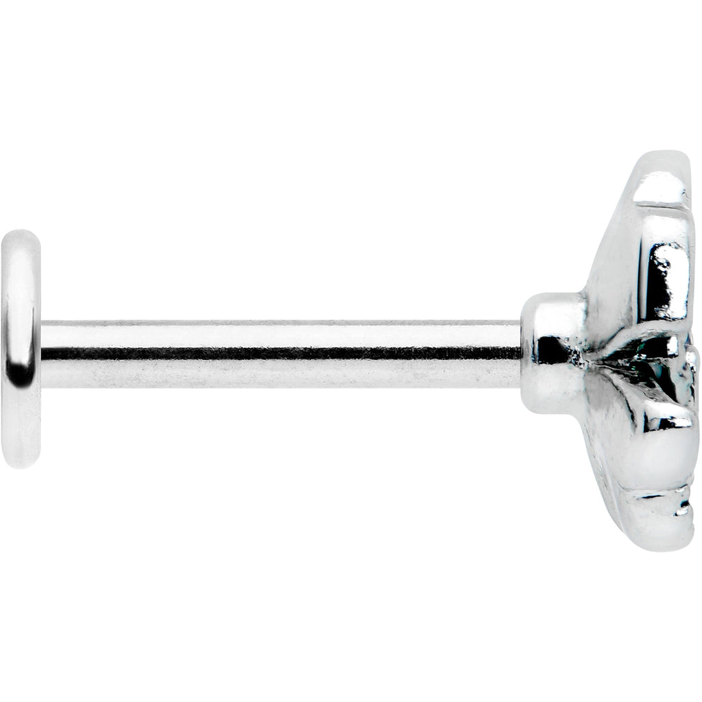 BodyCandy 16G 5/16 Spring Flower Green Blue Labret Monroe Tragus — lifestyle context