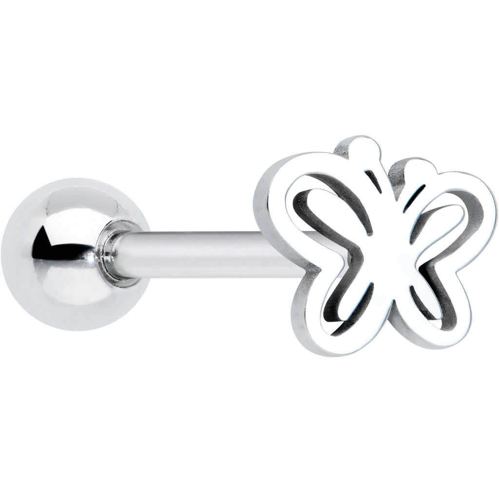 BodyCandy Simply Elegant Butterfly Barbell Tongue Ring — main product shot