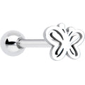 BodyCandy Simply Elegant Butterfly Barbell Tongue Ring — main product shot