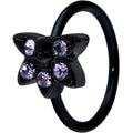 BodyCandy 20G 5/16 Purple Gem Black Skull Blossom Nose Hoop — main product shot