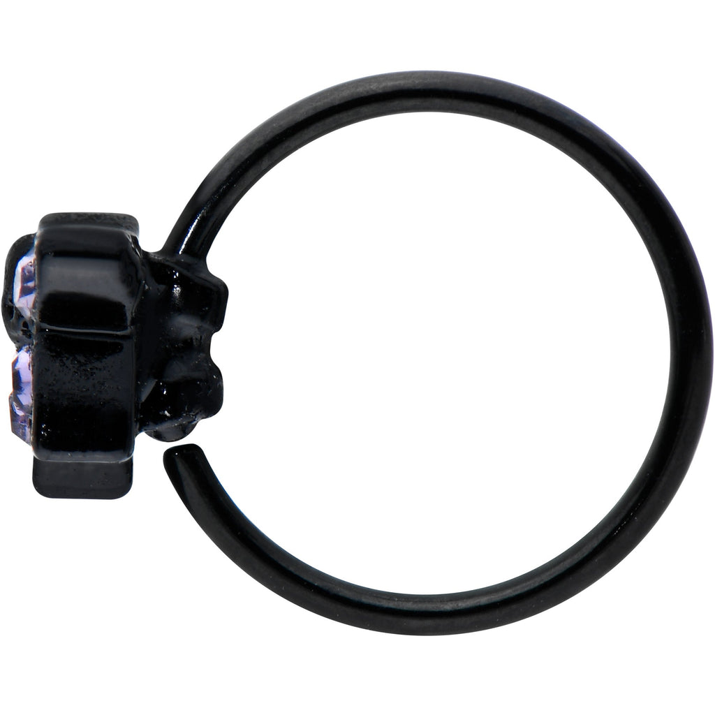 BodyCandy 20G 5/16 Purple Gem Black Skull Blossom Nose Hoop — lifestyle context