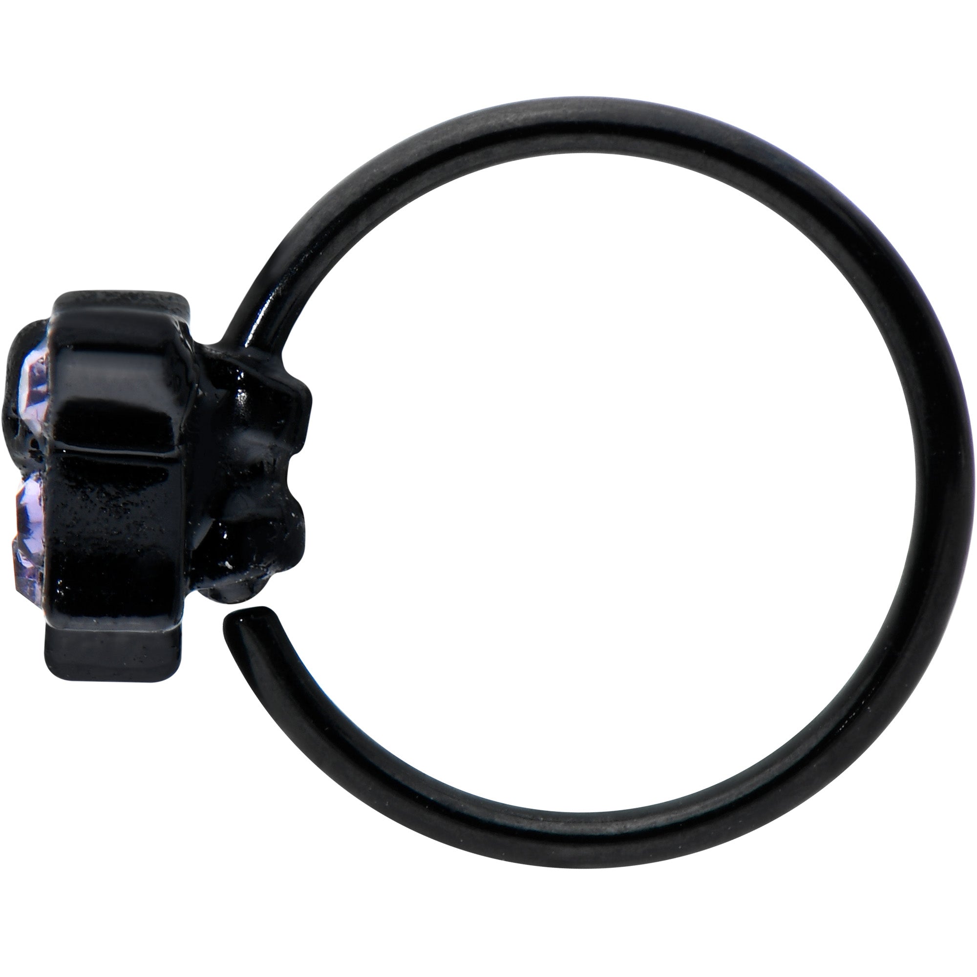 BodyCandy 20G 5/16 Purple Gem Black Skull Blossom Nose Hoop — lifestyle context
