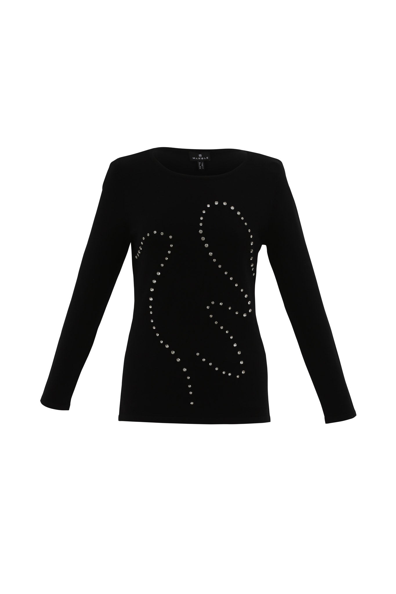 KADOU BOUTIQUE Rhinestone Holiday Sweater — detail close-up
