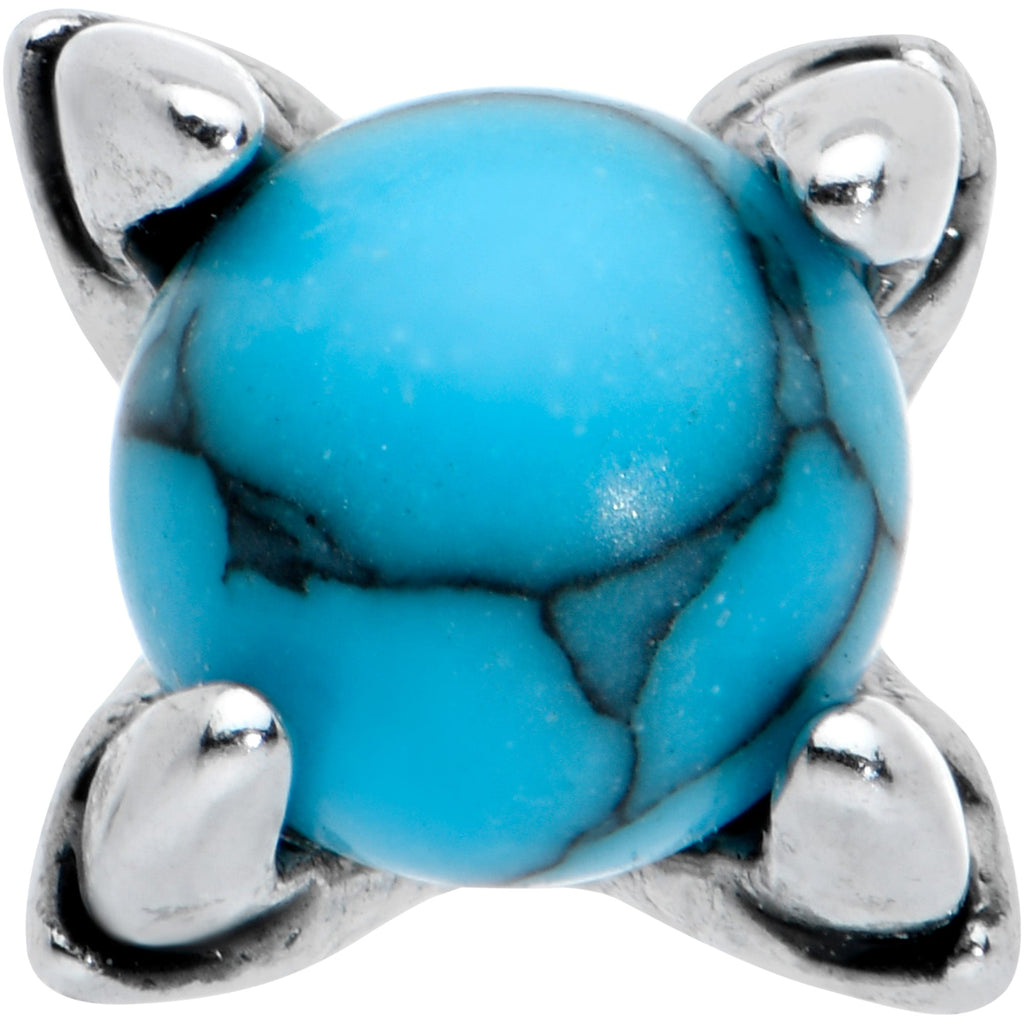 BodyCandy 20G 1/4 Blue Turquoise Claw Hand Halloween Nose Bone — detail close-up