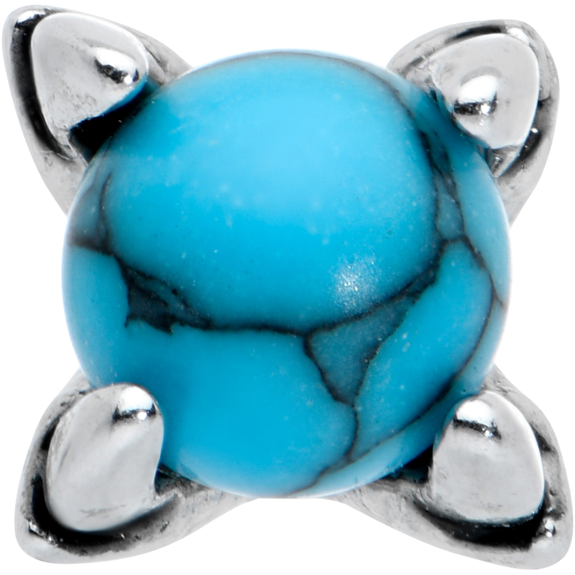 BodyCandy 20G 1/4 Blue Turquoise Claw Hand Halloween Nose Bone — detail close-up