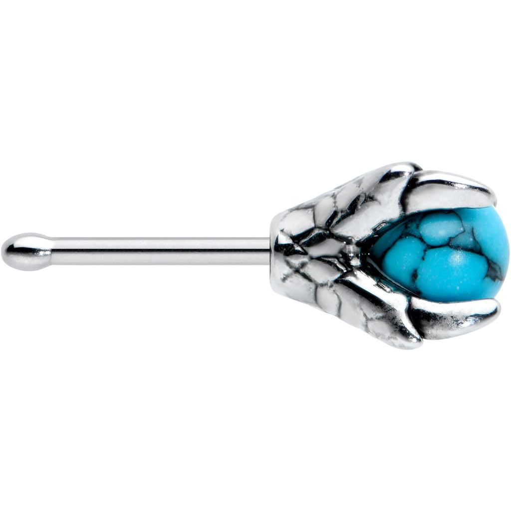 BodyCandy 20G 1/4 Blue Turquoise Claw Hand Halloween Nose Bone — lifestyle context
