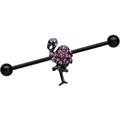 BodyCandy 14G Pink Gem Black Fashion Flamingo Industrial Barbell 38mm — main product shot