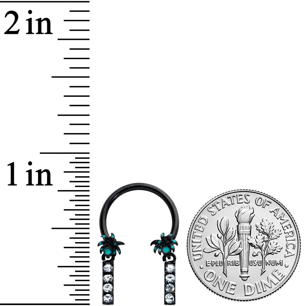 BodyCandy 16G 3/8 Clear Gem Black Night Palm Tree Dangle Horseshoe — lifestyle context