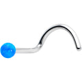BodyCandy 20G 1/4 Blue Synth Opal G23 Titanium Threadless Left Nose Screw — main product shot