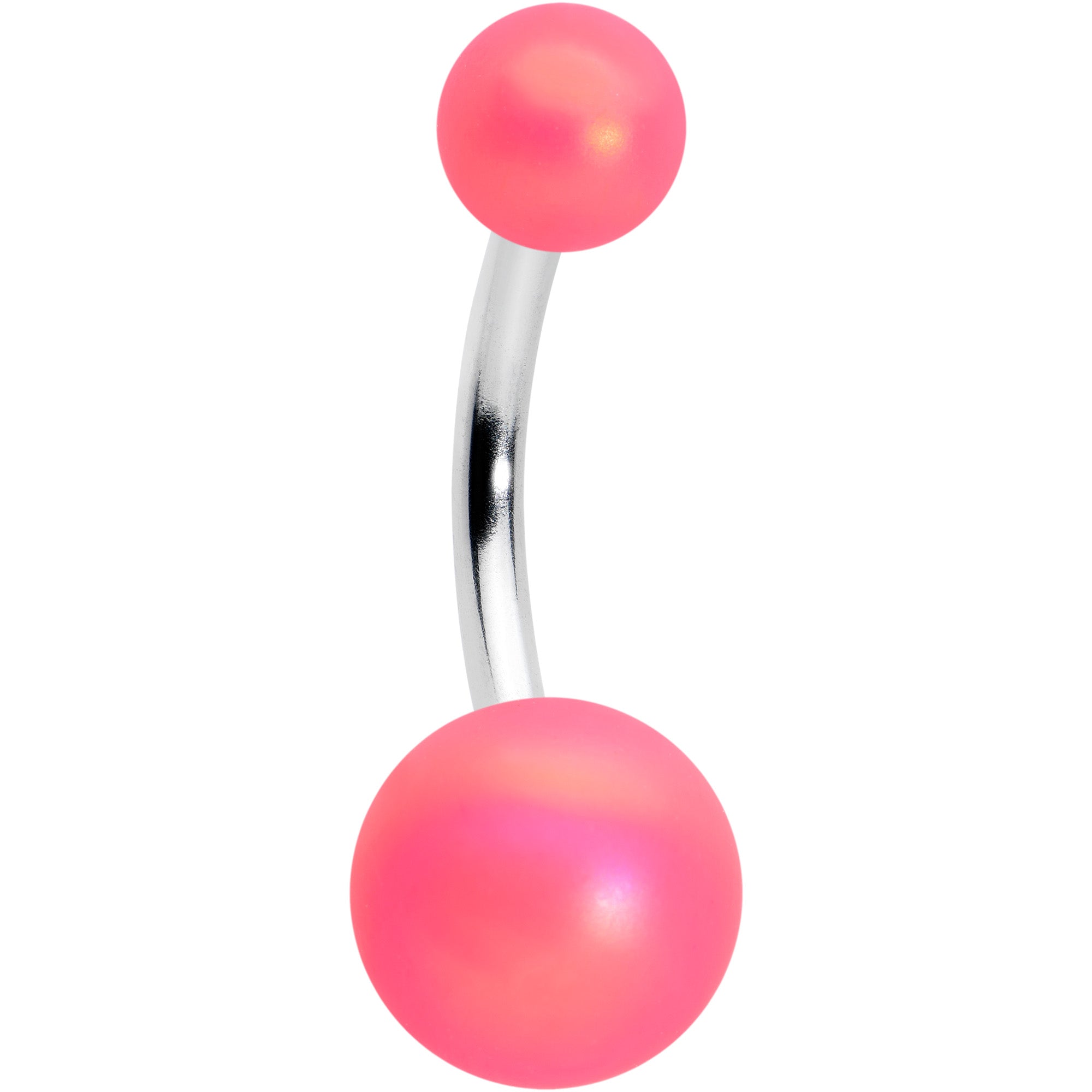 BodyCandy Matte Pink Aurora Ends Belly Ring — main product shot