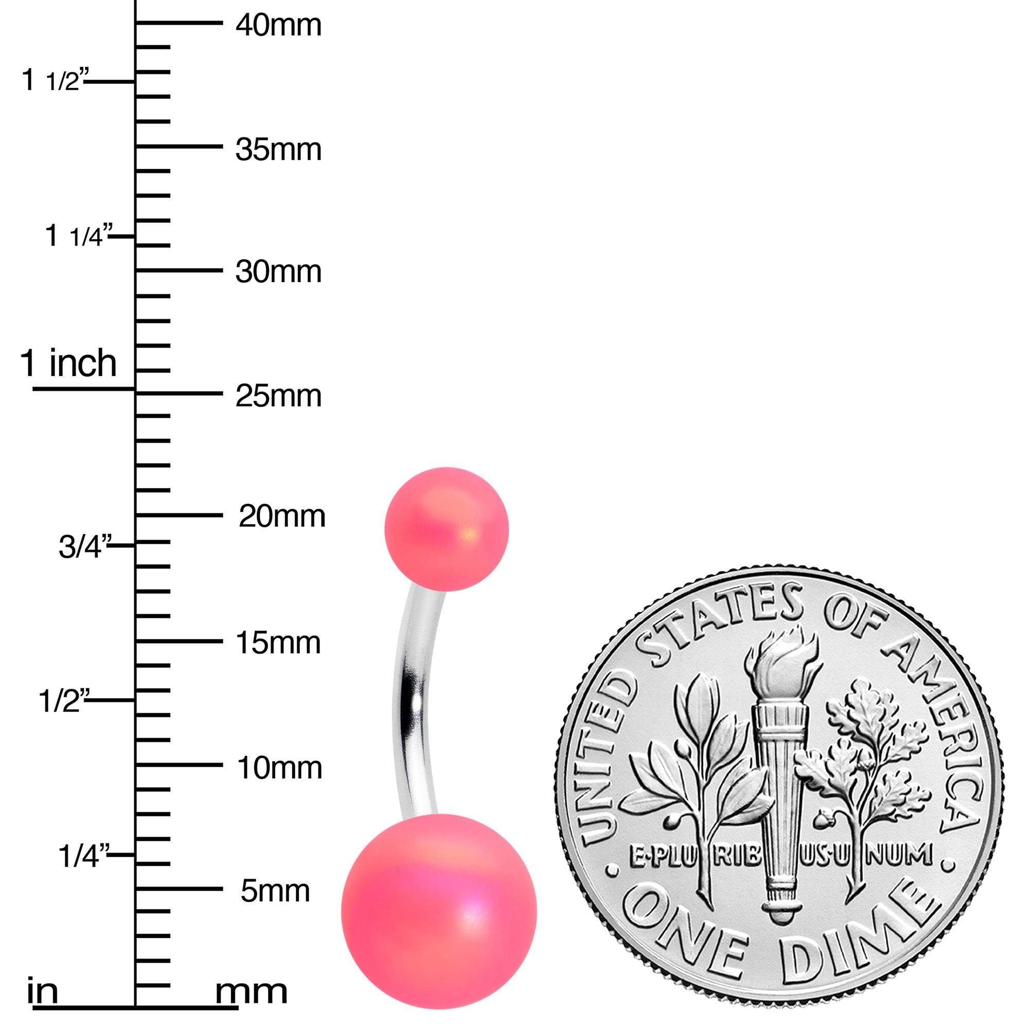 BodyCandy Matte Pink Aurora Ends Belly Ring — lifestyle context