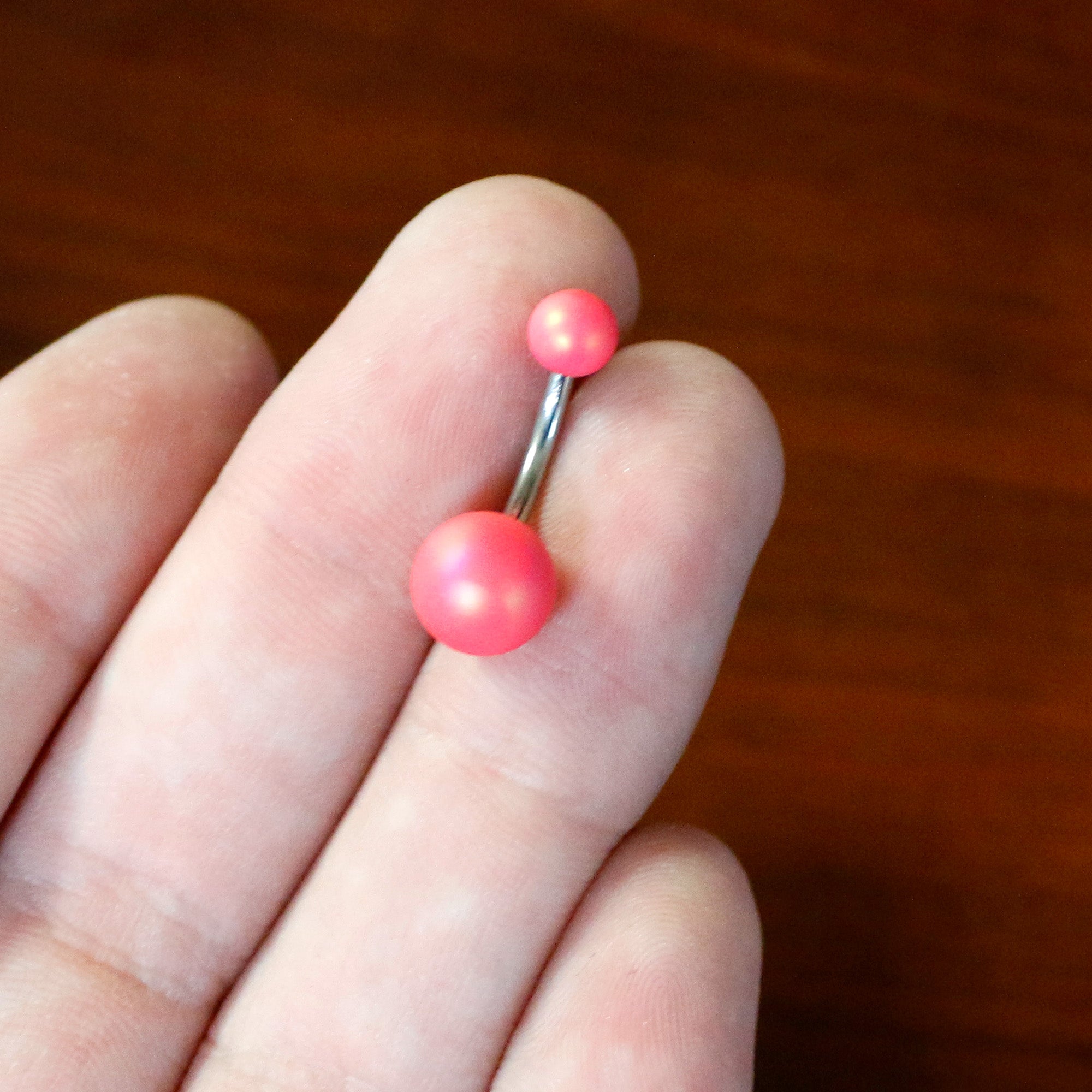 BodyCandy Matte Pink Aurora Ends Belly Ring — alternative angle