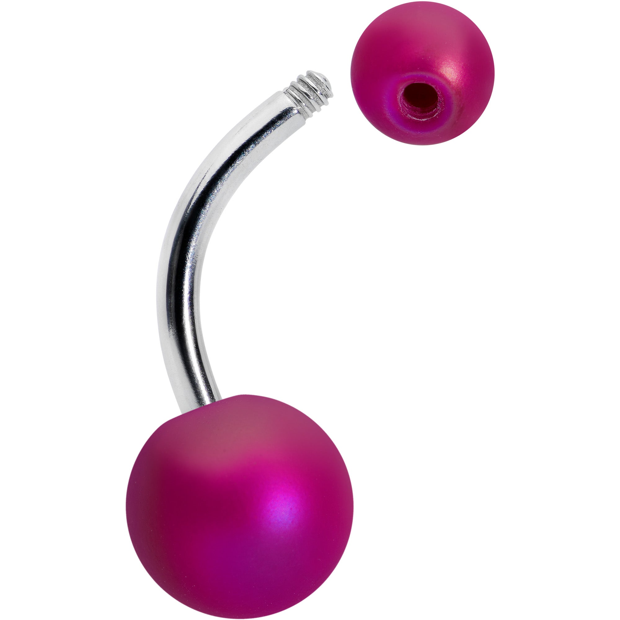 BodyCandy Matte Purple Aurora Ends Belly Ring — detail close-up