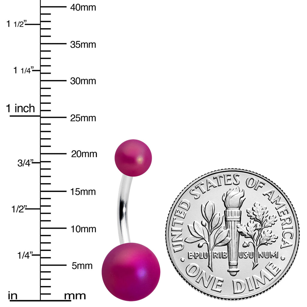 BodyCandy Matte Purple Aurora Ends Belly Ring — lifestyle context