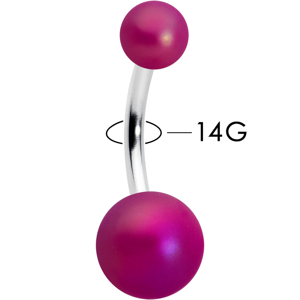 BodyCandy Matte Purple Aurora Ends Belly Ring — side view