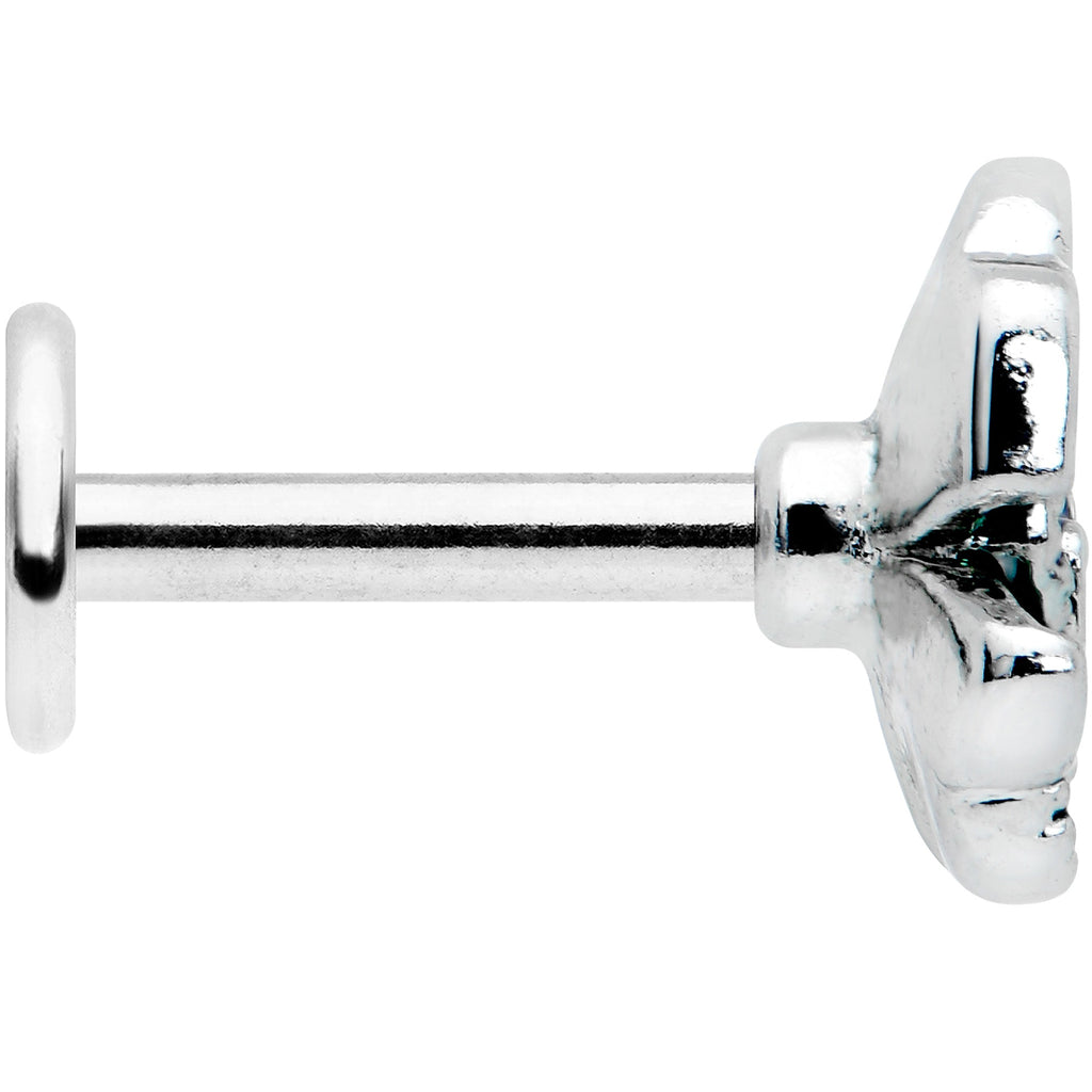 BodyCandy 16G 1/4 Spring Flower Green Blue Labret Monroe Tragus — lifestyle context